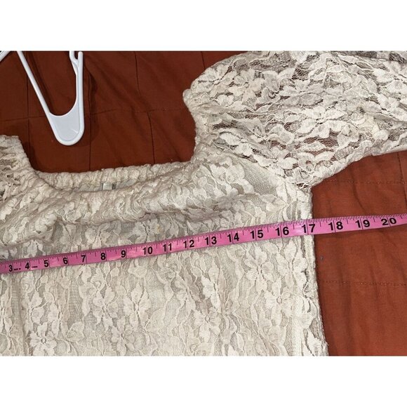 Elan Floral Lace Off-Shoulder Boho Tunic  Women's Mini Dress Size Medium - Picture 5 of 6